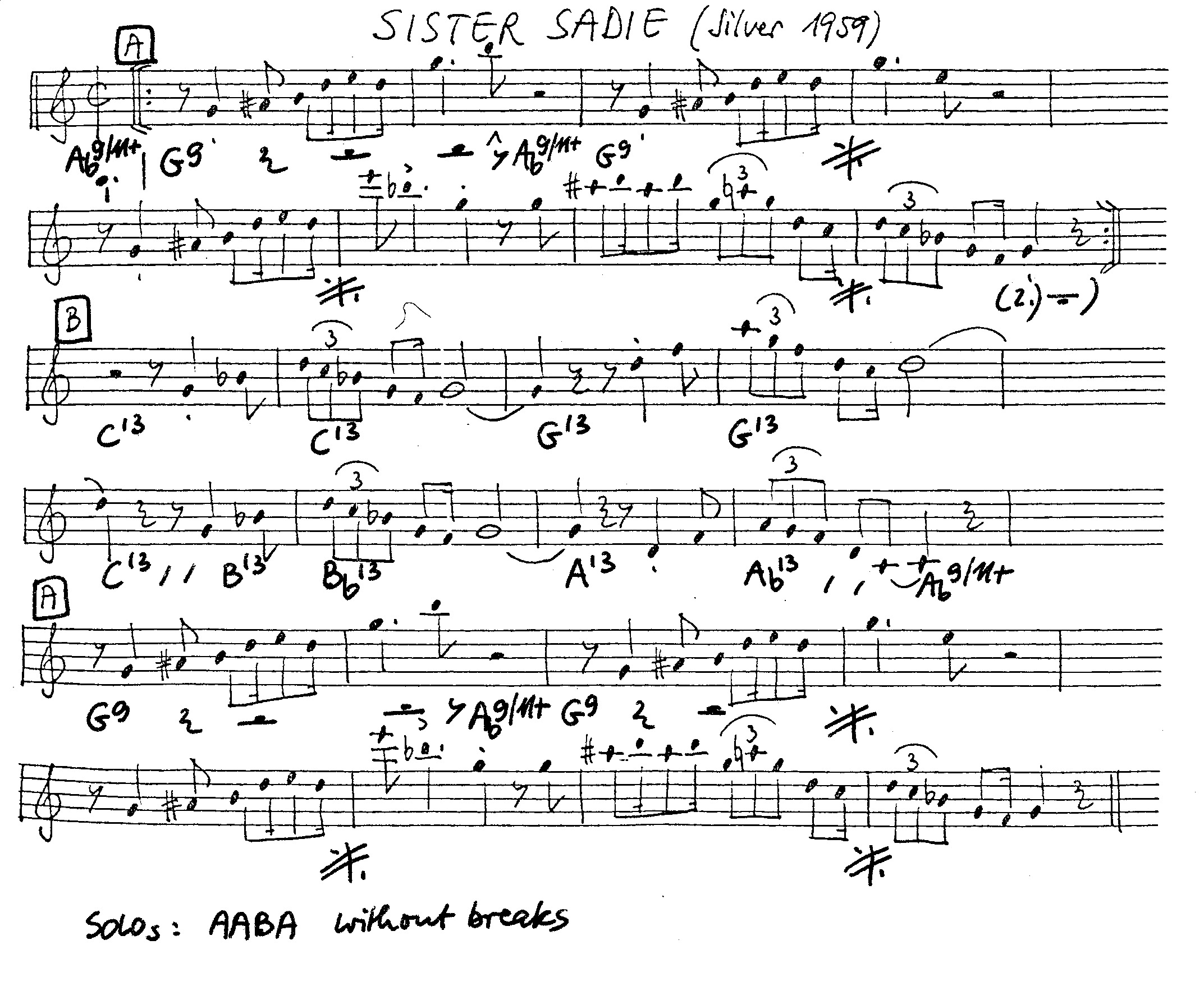 sister sadie leadsheet – book us for your next 20s or gatsby event